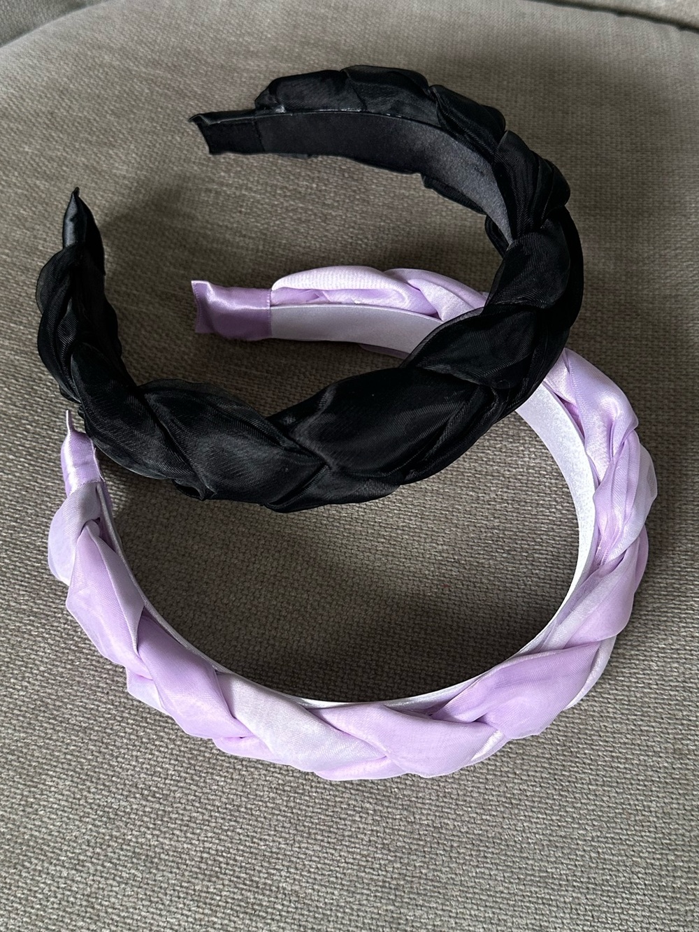 NWOT Target Braided Headbands - one black, one icy lavender